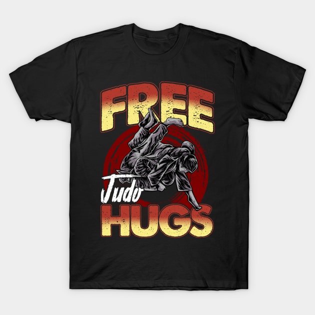 Funny Free Judo Hugs MMA Pun T-Shirt by theperfectpresents